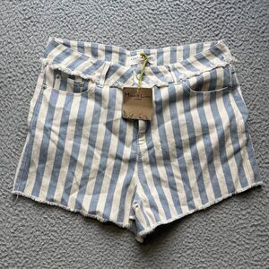 Toast Jeans Shorts Womens Medium Striped Mom Style